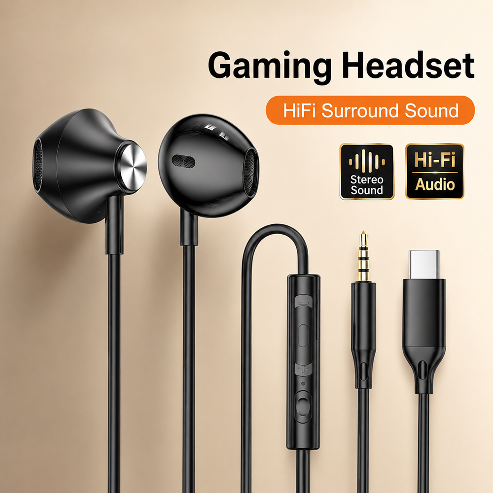 Gaming Headphone Accessories - HiFi surround kulaklıklar bas stereo ses